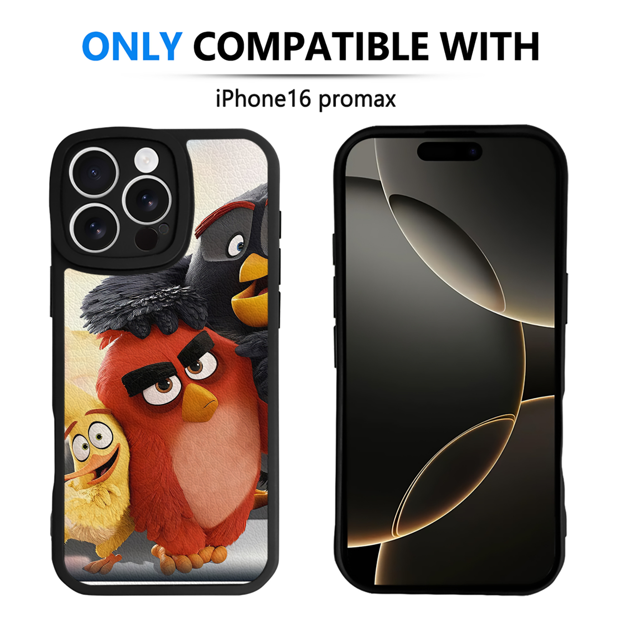 （画像用） Angry Birds アングリーバード 【iPhone 16シリーズ対応】シリコンスマホケース（レザー調） 材質：シリコン